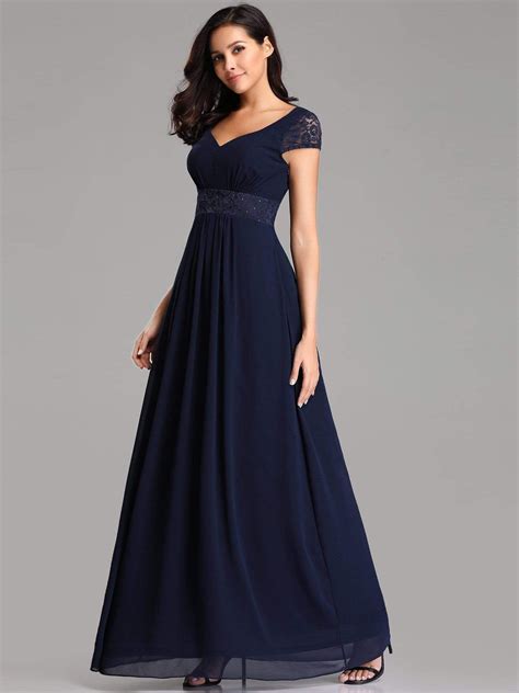 elegant navy long dress.